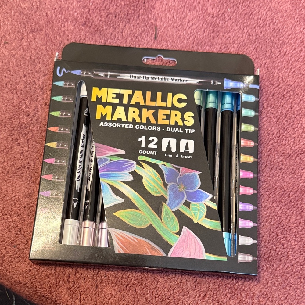 Metallic Markers Dual Tip Set